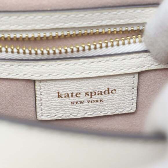 Kate Spade Katie Heart Embellished Small Top Leather Bag in White